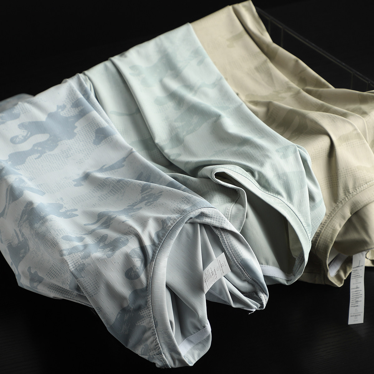 凉感冰丝！高弹透气！夏季男士户外运动休闲镭射迷彩速干短袖T恤