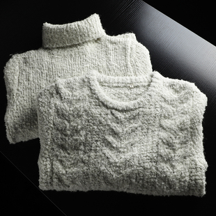 高端轻奢线！厚实羊毛混纺！秋冬新款男士纯色简约提花针织衫毛衣