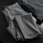 男商务通勤直筒休闲裤 绅士品味 春款 花纱色织条纹 气质英伦风