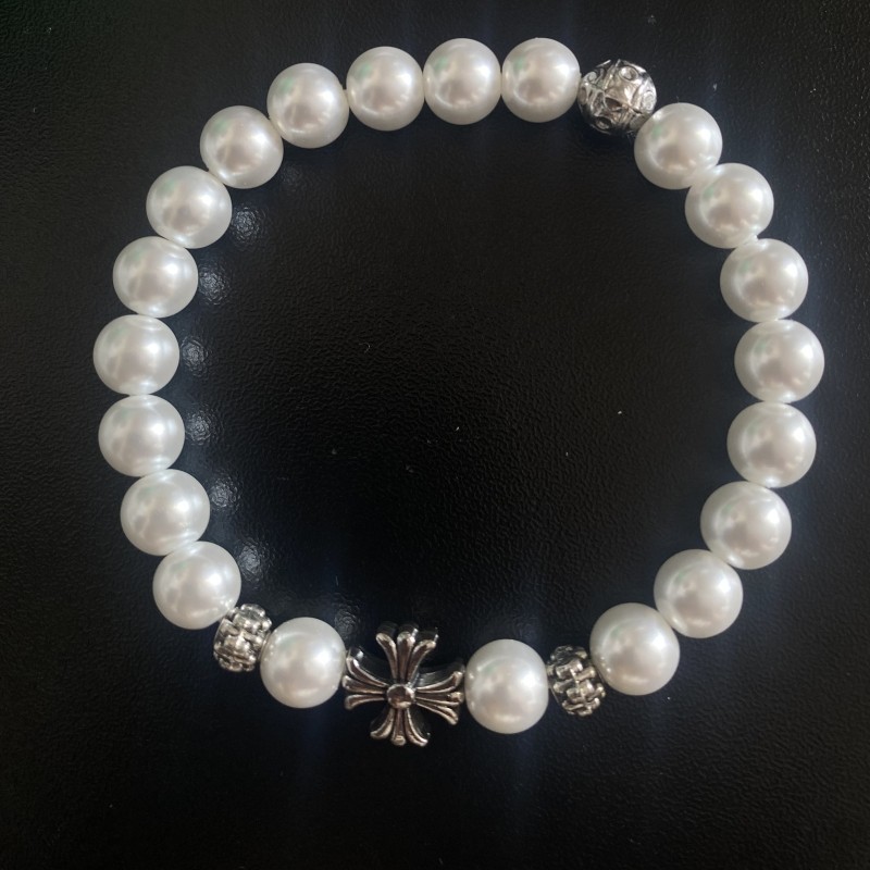 thumbnail for Retro Wind Men and Women Couple Bracelet Silver Plated Cross Scout Flower Bracelet Single Circle Simple Punk Style Japanese and Korean Jewelry