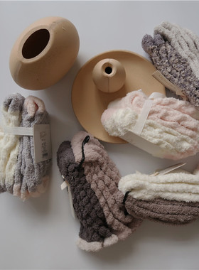 秋冬款珊瑚绒袜子女中筒袜家居软绵绵绒毛巾袜地板袜睡眠袜月子袜