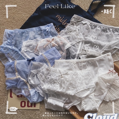 仙女甜美风日系内裤女纯欲少女风性感蕾丝日系中低腰纯棉裆