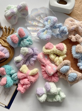 可爱棉花糖发圈发扎发绳马卡龙色软绵绵发箍洗脸扎头发冰激凌色