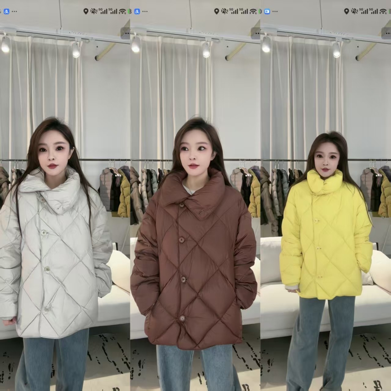 【芳芳力荐】鹅绒羽绒服女2025冬新款立领中长款保暖外套RRY1716