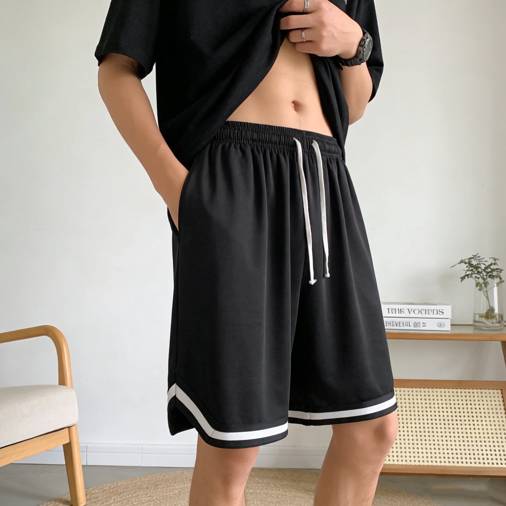 网眼冰丝短裤男士加肥加大运动跑步五分大码户外速干裤休闲半截裤