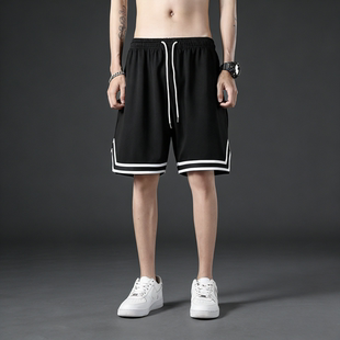 男速干 跑步健身宽松休闲网眼空调裤 冰丝五分裤 薄款 夏季 运动短裤
