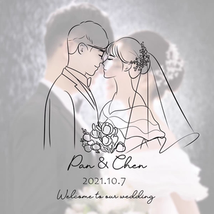 手绘头像写实人物线条logo真人照片转手绘纹身简笔画卡通头像定制