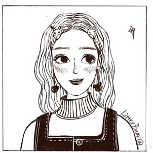 手绘头像Q版情侣黑白线条简笔画定制卡通人物真人照片转手绘纹身