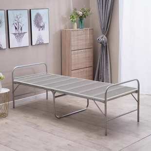 跨境可折叠钢丝床老式家用加厚款双钢丝加密单人简易折叠床弹簧床