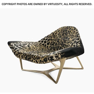 意式轻奢高端单人沙发椅Roberto Cavalli豹纹沙发别墅客厅休闲椅