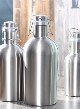 啤酒桶304不锈钢白酒壶户外2斤4 水壶随身家用户外空酒瓶5斤3斤