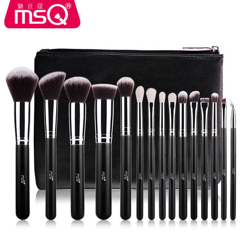 MSQ/魅丝蔻 15支玫瑰金化妆刷 眼部羊毛全套刷包彩妆工具