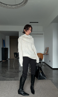 山阶【黑骑士】休闲裤极简通勤修身九分裤烟管百搭小脚长裤子