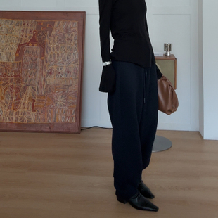 山阶【知行合一】羊毛混纺针织小脚长裤有调性的立裁休闲裤秋冬春