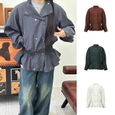 现货秒发 YCH 官方授权 26早春双排扣立领花苞夹克风衣外套