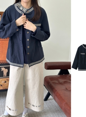 RAW STONE 官方授权 26SS 复古刺绣织带圆领外套