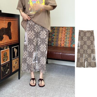 AUBRUINO    官方授权    26SS    流苏压褶中裤   AO26SSTR-15