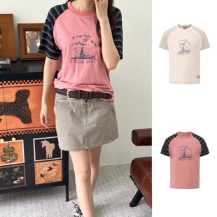 Dream GARCON 官方授权 26SS tee Boat条纹插肩短袖