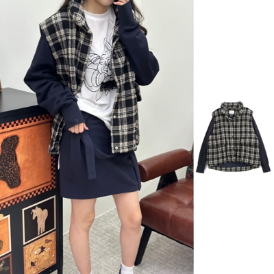 现货秒发 ASYUS 官方授权 26PS假两件格子棉衣