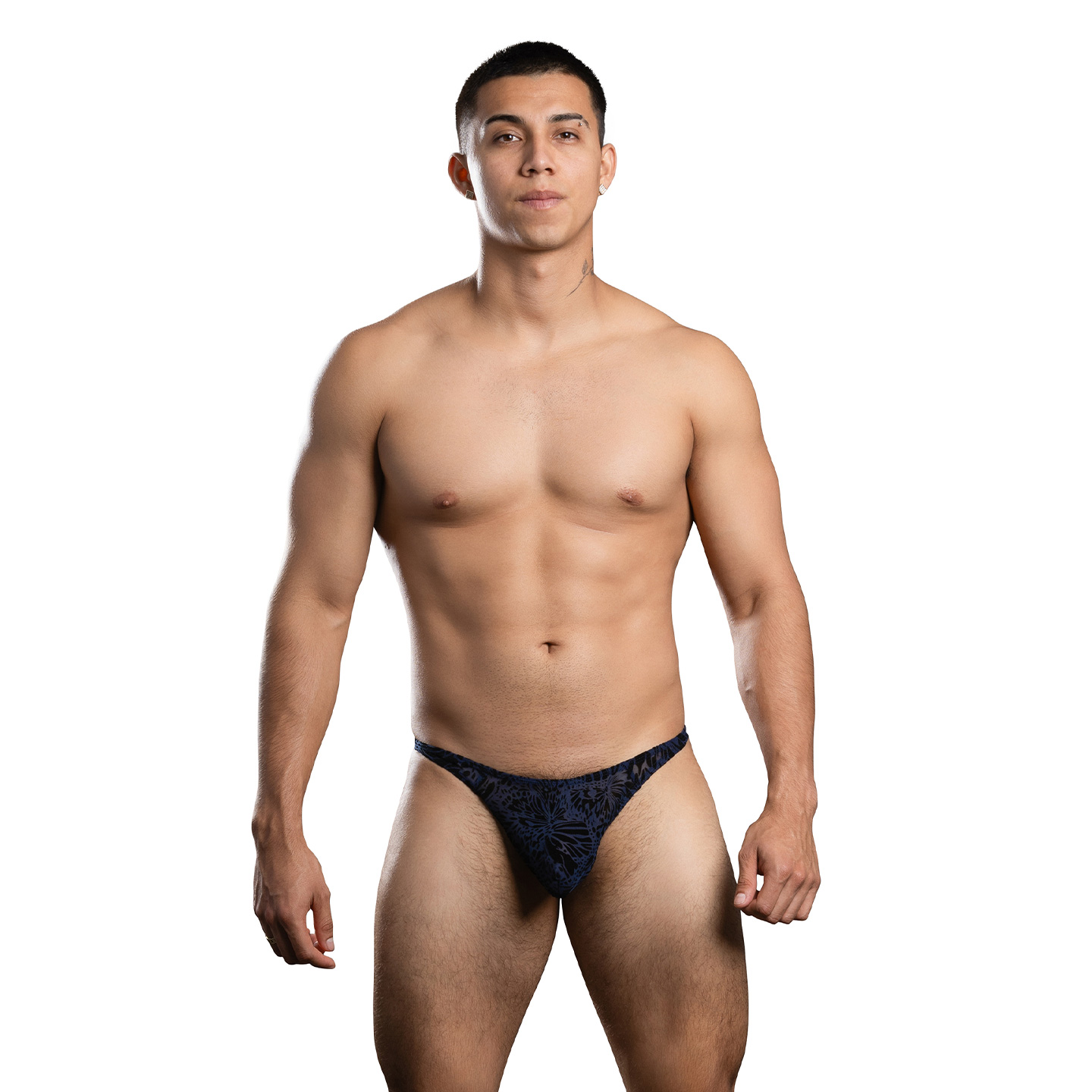 纱网透视豹纹男士丁字裤U凸囊袋