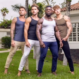 背心高弹透气螺纹健身运动 男士 TS294 性感修身 EScollection