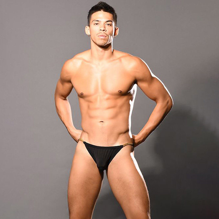 andrew christian 性感男士三角内裤锁链超薄高弹u凸囊袋 92826