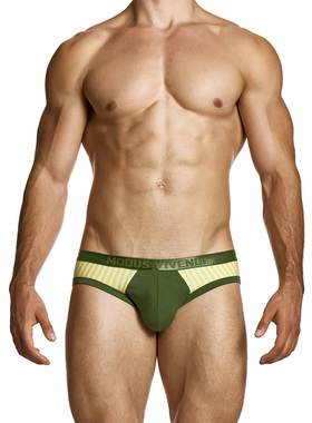 ModusVivendi 性感棉质男士三角内裤透气舒适U凸囊袋军绿 27415