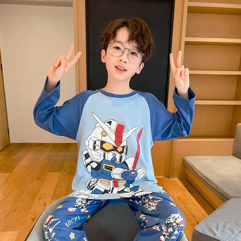 高达卡通睡衣儿童男孩长袖保暖高端纯棉2025春秋天男童家居服套装,童装/婴儿装/亲子装,家居服套装,淘宝优惠券,粉丝福利购,淘宝优惠卷