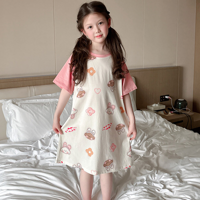 能利-棉拉架冰爽棉睡裙100-140码26150-170码29