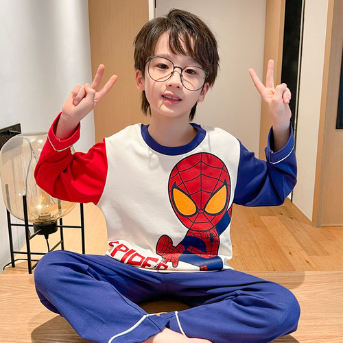 小男孩纯棉长袖卡通春秋季长裤