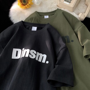 第十九四天男装秋店铺工作室MF潮高克重字母短袖T恤情侣装体恤