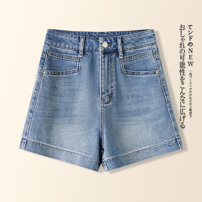 牛仔短裤女夏季薄款2025年新款高腰显瘦爆款百搭a字外穿阔腿热裤