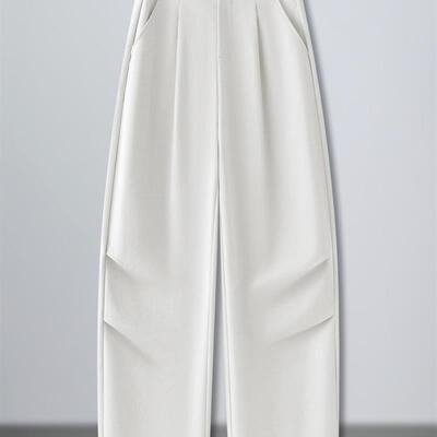 西装弯刀阔腿裤女春秋季2025新款大码高腰显瘦宽松垂感休闲直筒裤