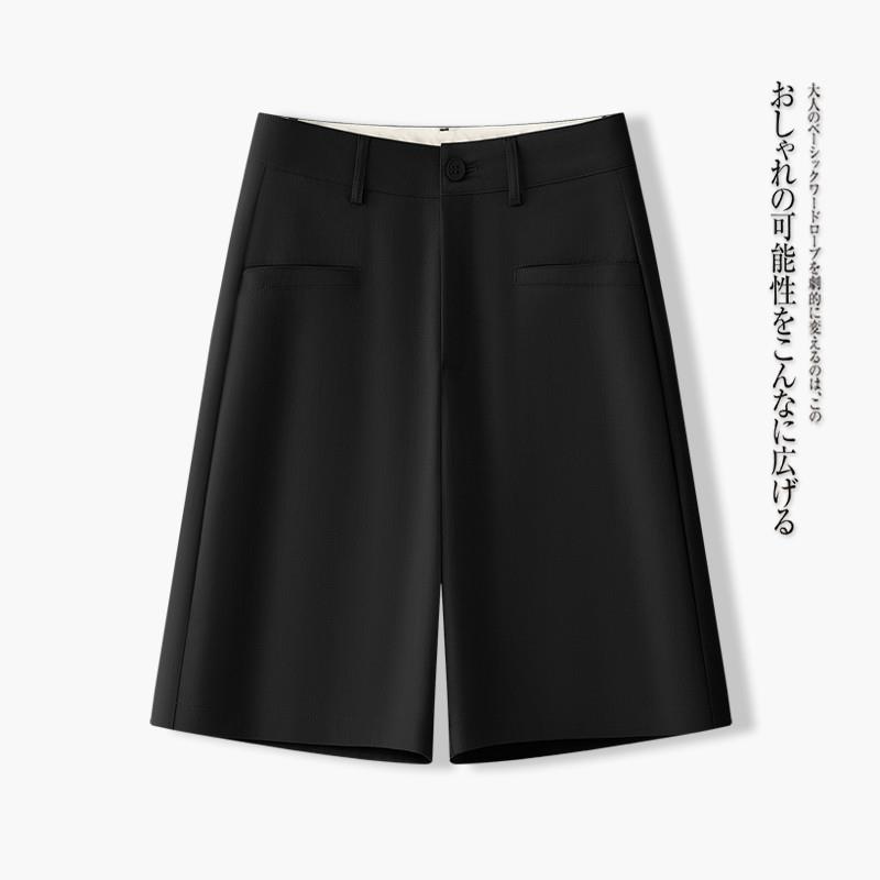五分裤2025新款女夏季薄款夏日款百搭黑色休闲女士卡其色西装短裤