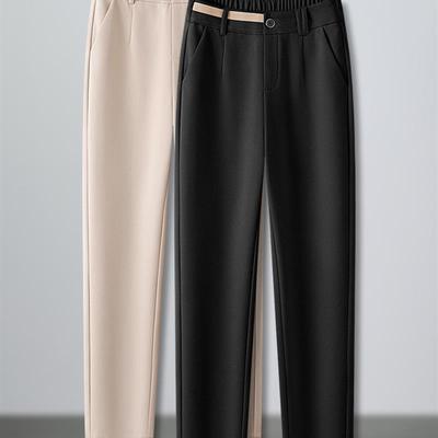 哈伦裤女2025新款高腰修身显瘦小个子秋季九分休闲直筒烟管西装裤