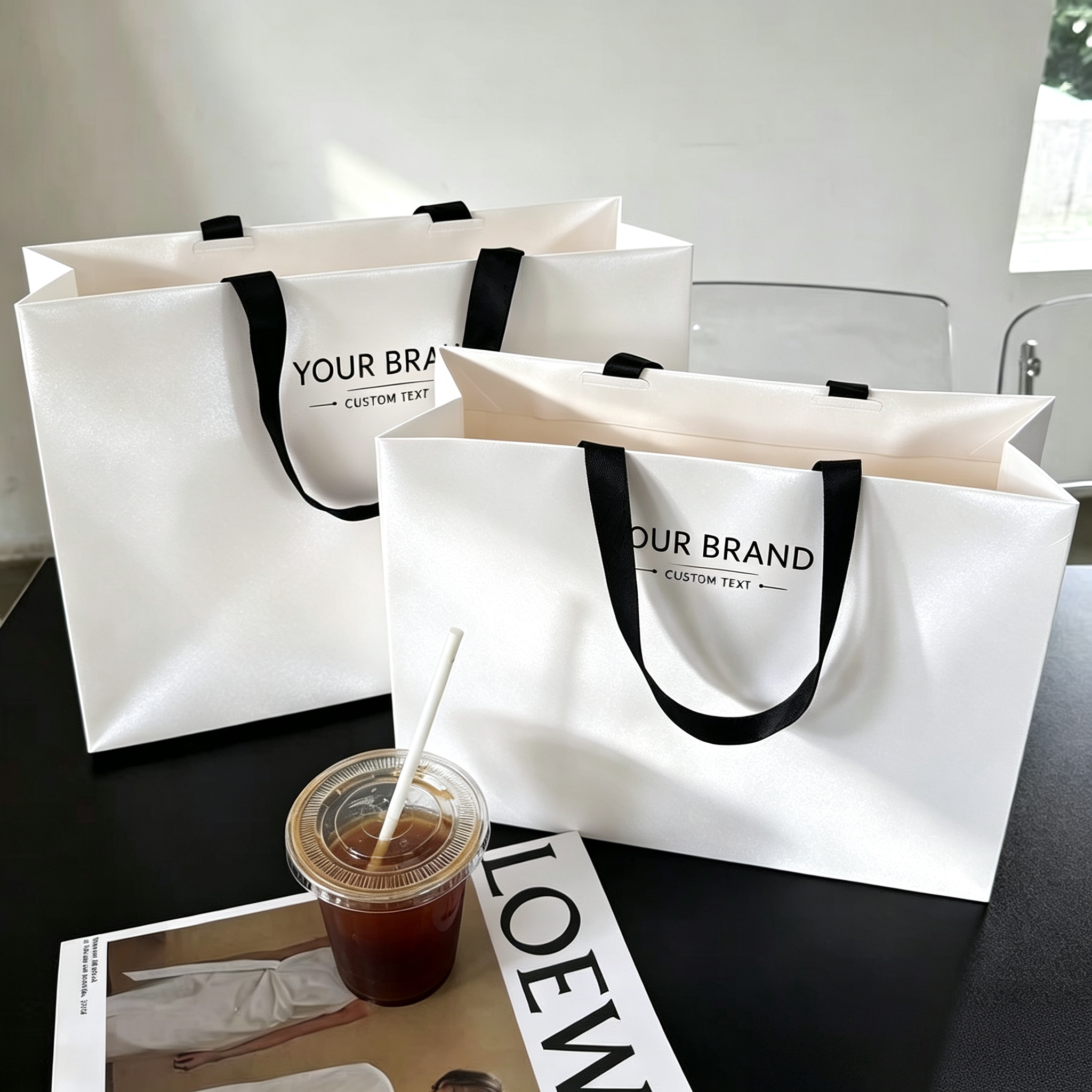 高级感服装店手提袋礼品袋女装衣服用化妆品打包袋纸袋包装袋定制
