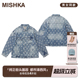 MISHKA大眼球美式 高街潮牌复古机车重工夹克工装 牛仔衣外套