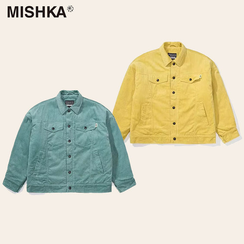 MISHKA大眼球潮牌 春季款灯芯绒大宽松棉服外套男女情侣同款美式 - 封面