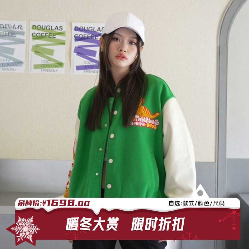 丁程鑫江映蓉同款MISHKA美式复古秋冬季男女棒球衣服夹克外套