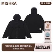 MISHKA大眼球春夏高级感美式 复古高街黑色工装 风户外男外套
