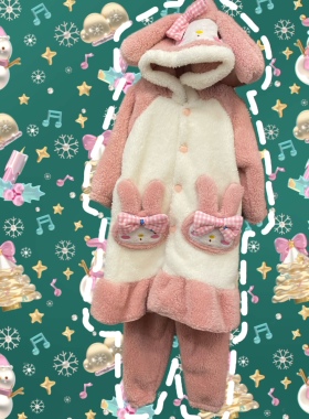 家居服睡衣毛绒绒可爱儿童睡衣