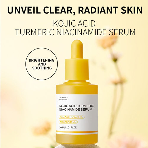 跨境爆款Kojic Acid Turmeric Serum舒缓提亮曲酸姜黄烟酰胺精华