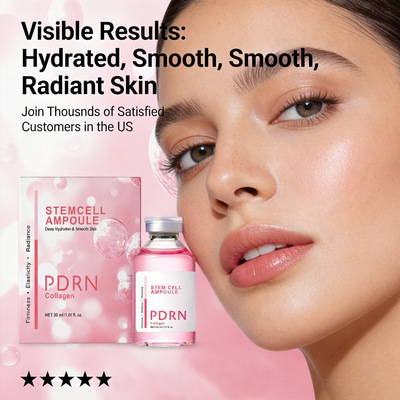 跨境Stem Cell Ampoule Essence粉色PDRN安瓶胶原蛋白精华液