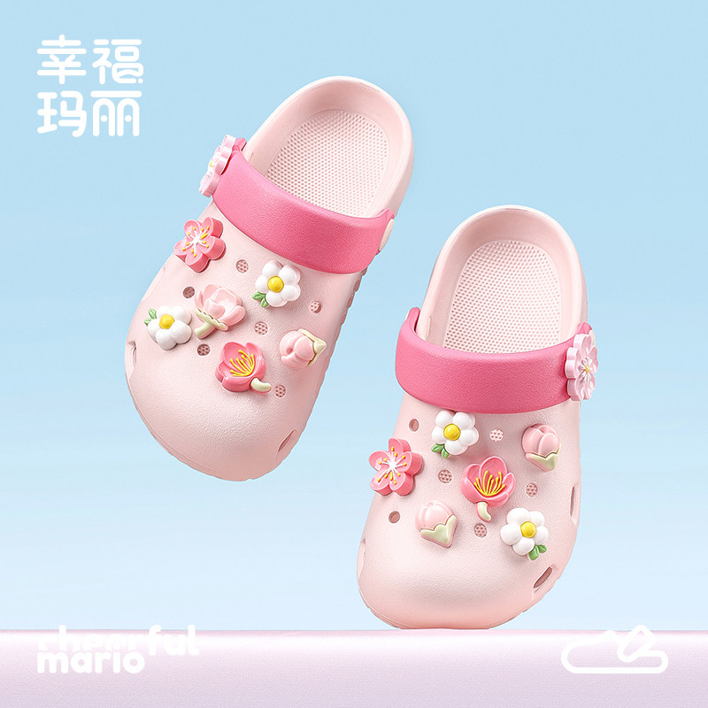 可爱女童洞洞鞋夏季外穿沙滩轻便凉鞋中大童小朋友学生儿童凉拖鞋