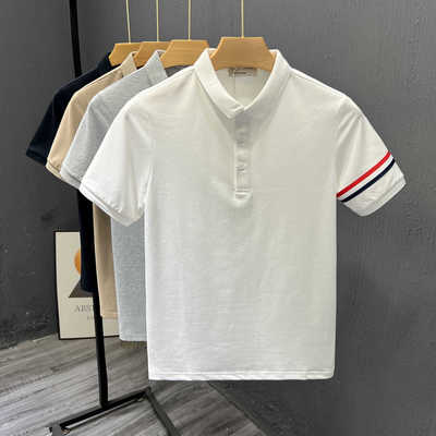 夏季短袖t恤百搭条纹polo衫