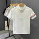 翻领套头修身 POLO衫 款 t恤男2026夏季 潮流简约百搭珠地条纹潮t 短袖