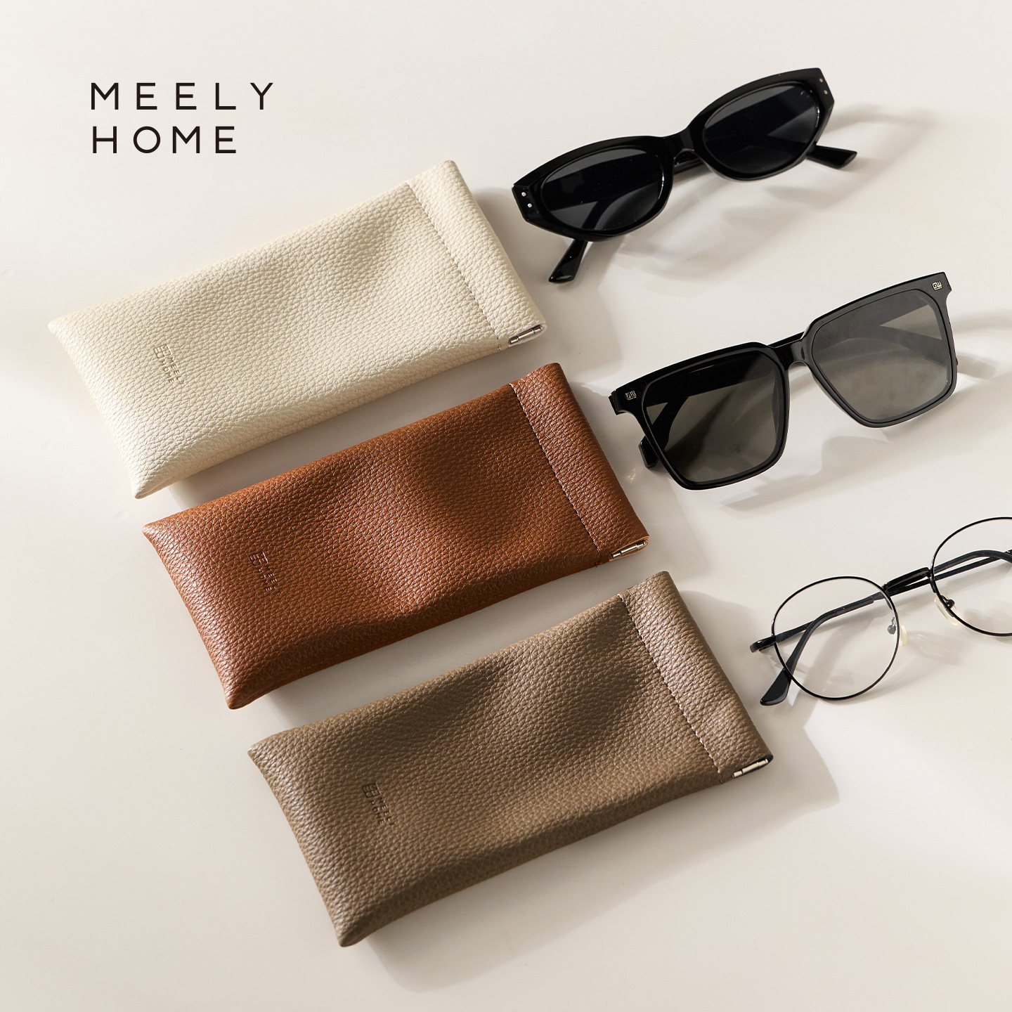 meelyhome自动闭合眼镜收纳包女便携太阳镜墨镜收纳包高级眼镜袋,收纳整理,眼镜收纳盒,淘宝优惠券,粉丝福利购,淘宝优惠卷