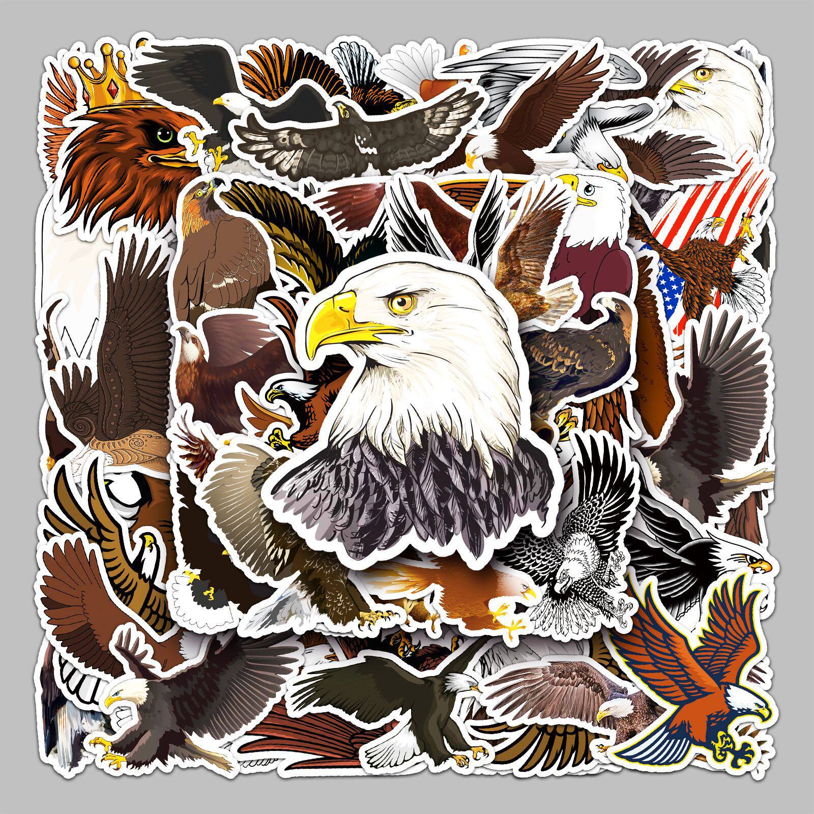 50张老鹰动物卡通行李箱贴纸防水涂鸦贴纸滑板车电脑平板卡通装饰