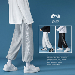 A432-1-R2 P45 控68 秋季侧边印花运动卫裤图片
