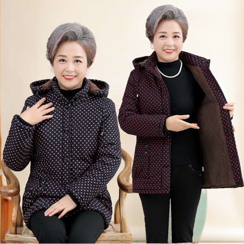 奶奶冬装棉衣老年人女装70岁大码加厚加绒棉袄60妈妈外套老人太太